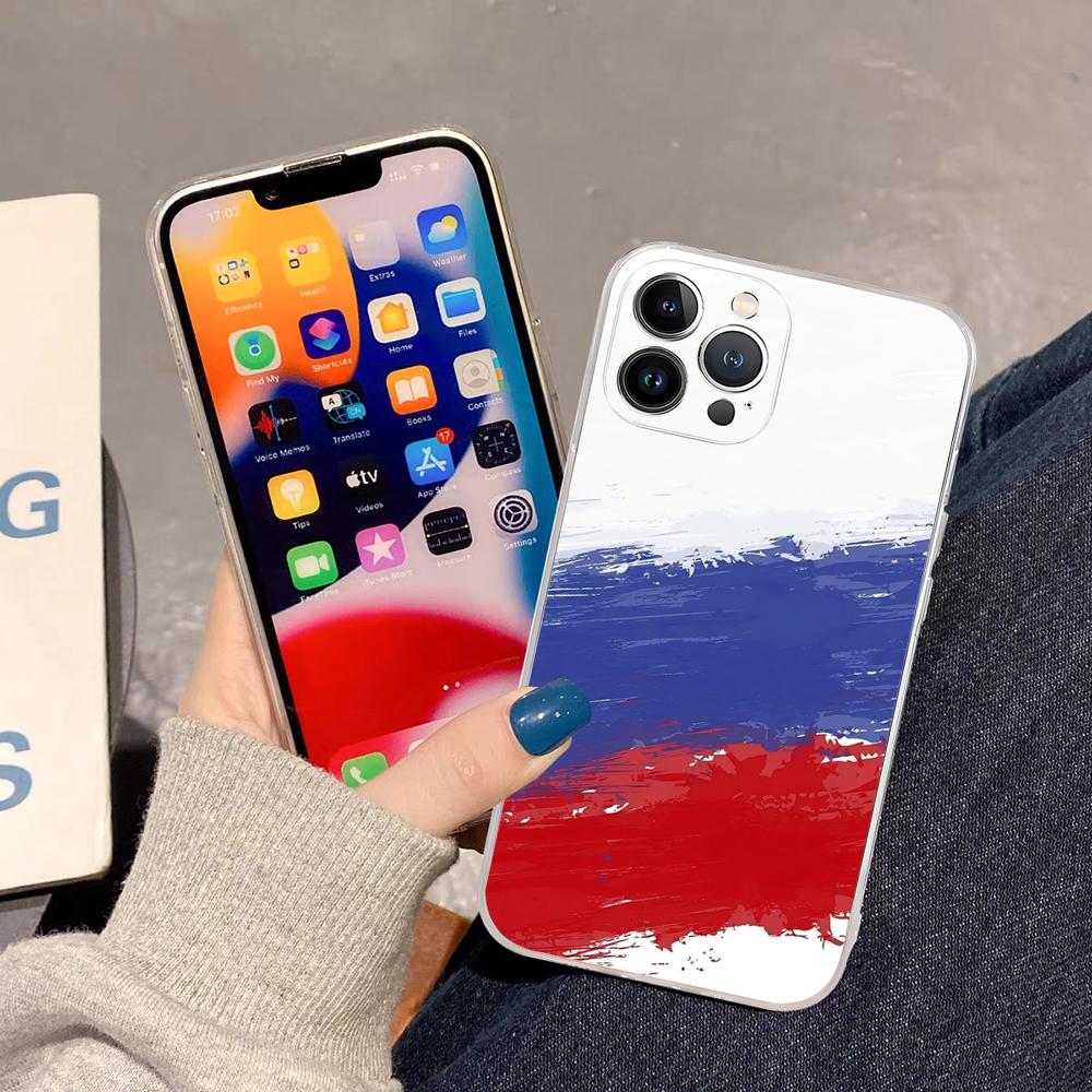 

R-Russia Flag Phone Case For iPhone 16 15 14 11 12 13 Mini Pro XS Max Cover 6 7 8 Plus X Funda Shell iPhone 16