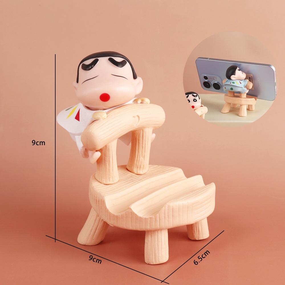 Crayon Shin Chan 9cm Anime Figure Kawaii Phone Holder Accessories Cartoon Action Figure Model Decorative Desktop Toy Gift