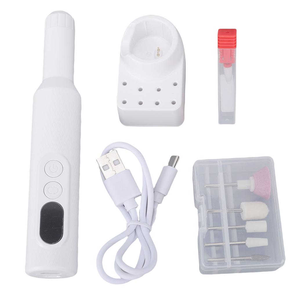 Electric Nail Drill Kit Cordless 18000 RPM LED Display Portable Rechargeable Nail File Machine for Home Salon Use