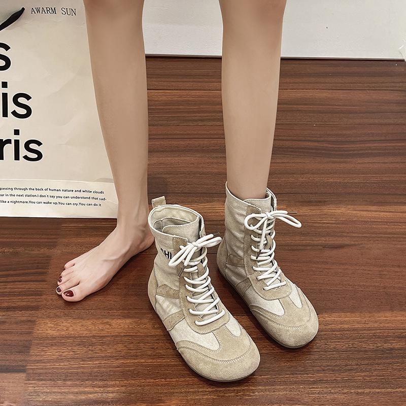 Autumn new casual denim lace-up retro Martin boots locomotive boots short boots tooling boots