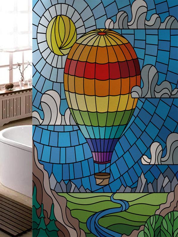 

Custom Size Castle Cartoon Stained Glass Window Film, Frosted Glass Privacy Sticker for Kids Room Door Nursery Home Decor (as the picture,30cmX50cm)