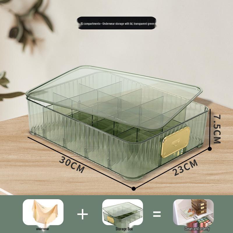 Multifunctional Plastic Underwear Storage Box with Lid – Organizer for Bras, Socks, and Underpants
