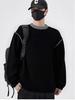 Winterstil Colorblock Kontrastnähte Rundhalsausschnitt Pullover Schwerer Strickpullover für Damen und Herren