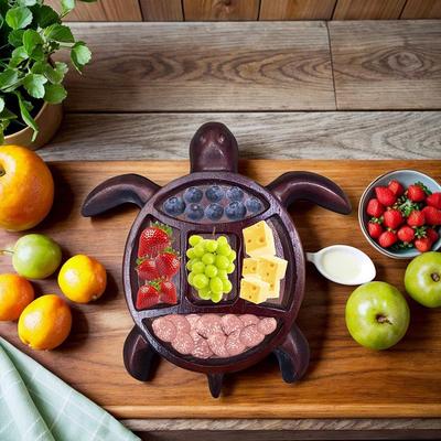 New Portable Wooden Turtle Modeling Fruit Tray Kitchen Restaurant Party Table Decoration Sushi Food Tray Candy Snack Tray