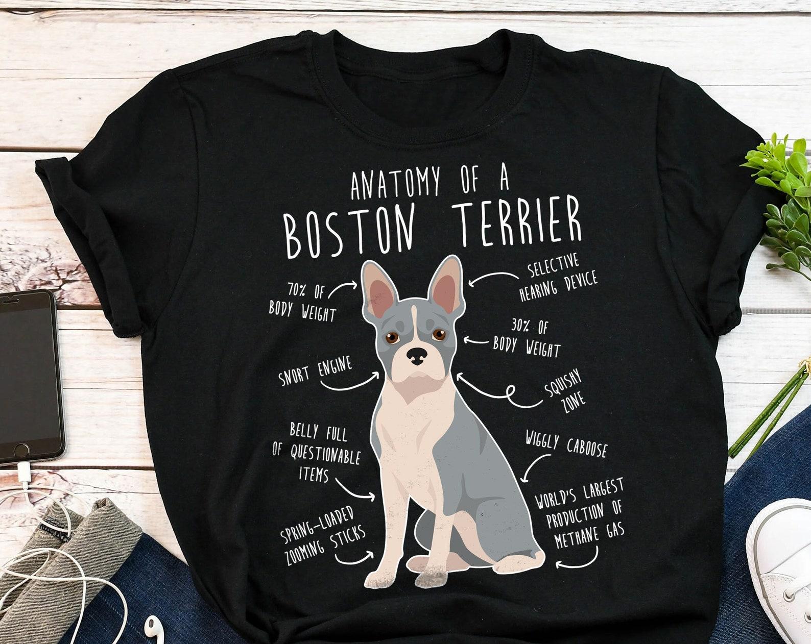 Blue Boston Terrier Shirt, , , Funny Dog Lover Gift, Cute Boston Terrier T-shirt, Pet Tee, Boston Mom, Dog Dad, Top 150
