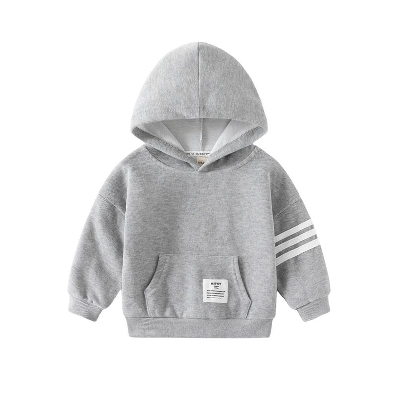 K-style Spring and Autumn Children's Clothing Boys Hooded Sweatshirt Baby Boy Three Bars Long Sleeves Pullover Hoodie Kids Tops