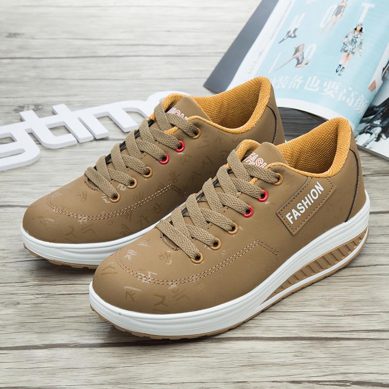 

Женская обувь из искусственной кожи, дышащая, водонепроницаемая, на платформе, женские кроссовки, повседневная обувь 35