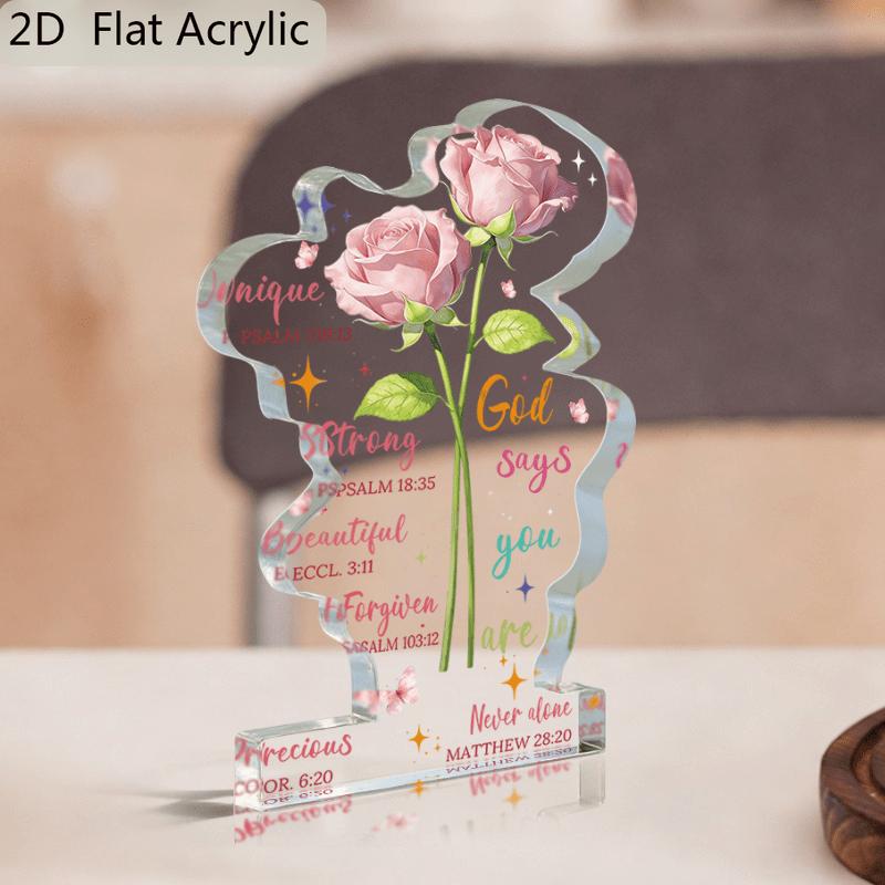 Christian Bible Verse Acrylic Desktop Bible Verse Sign -  God Says You Are Never Alone  with Isaiah 41:10 Verse - Inspirational Prayer Decor 7.2*12cm