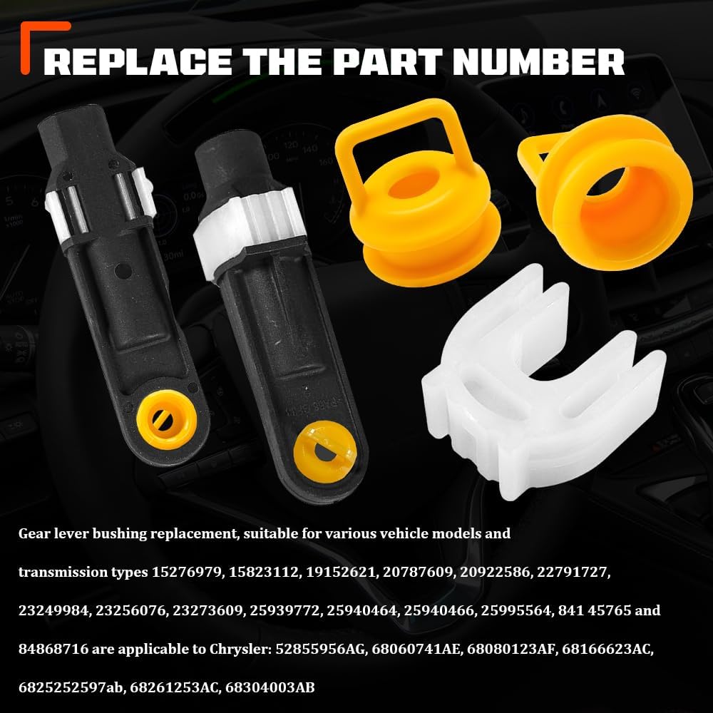 3PCS Transmission Shifter Linkage Cable Bushing Repair Kit | 14104 15276979 52855956AG, Shift Cable Bushing Replacement for Chevy Silverado 1500 2500