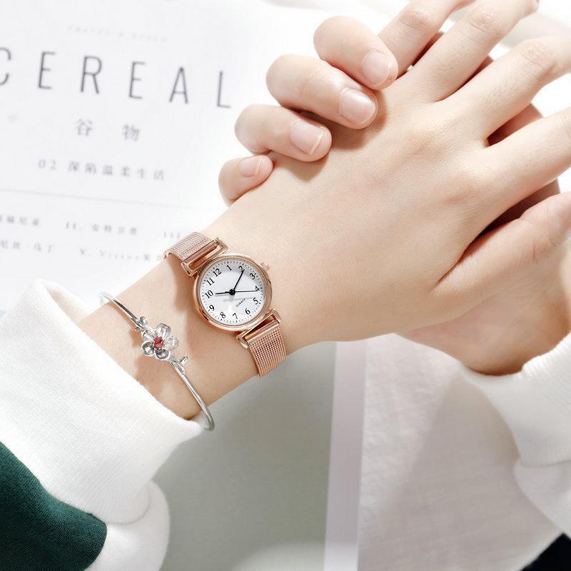 Watch Female Student Simple Small Dial Retro Mesh Belt Versatile Girls Mori Casual Quartz Watch