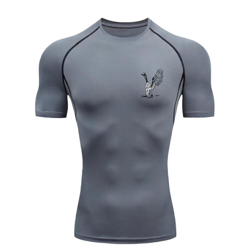 Men's Sports T-shirt for Fitness  Men's Sports T-shirt for Fitness Training Fitness Compression T-shirt with Angel Pattern