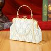 Damentasche neue High-End-Dinner-Tasche Mode Spitze Perle Nische Cheongsam-Tasche vielseitige Kette Mund Goldtasche