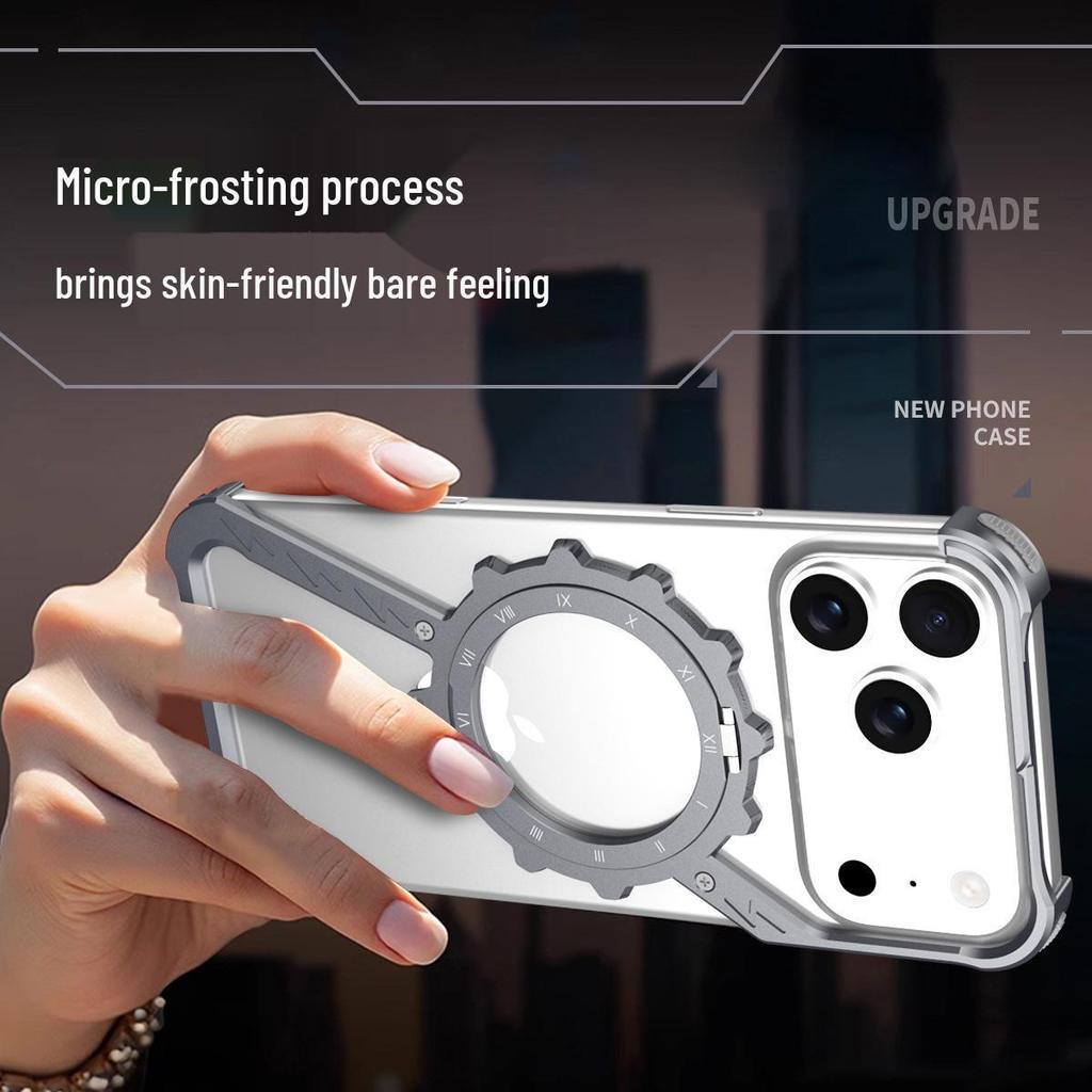 Gear Z Metal Case with Rotating Stand for iPhone 17 Pro Max and iPhone 16 Pro - Drop-Proof with Heat Dissipation