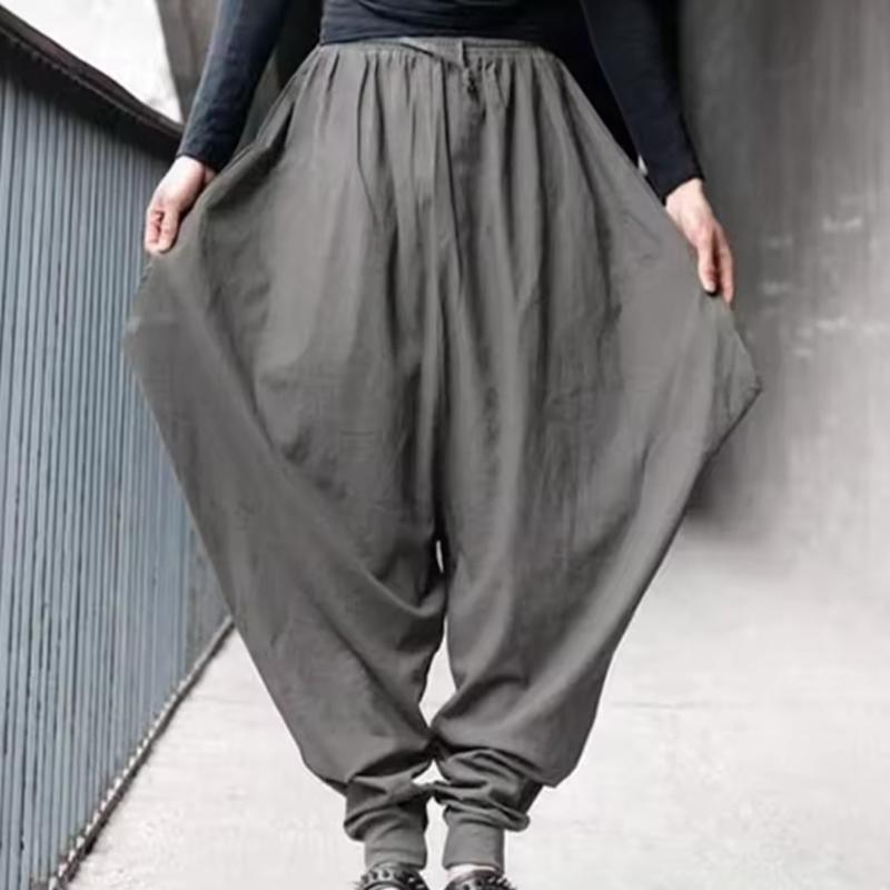 Hip Hop Punk Dance Pants Male High Elastic Waist Harem Vintage Loose Trousers Oversized S-5XL