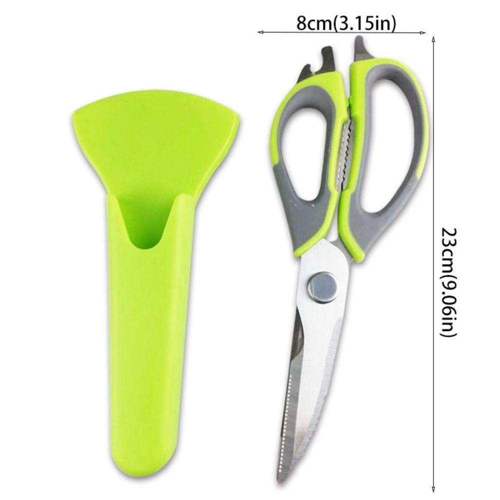 Ergonomic Handles Refrigerator Magnetic Scissors with Protective Cover Kitchen Scissor  Fish