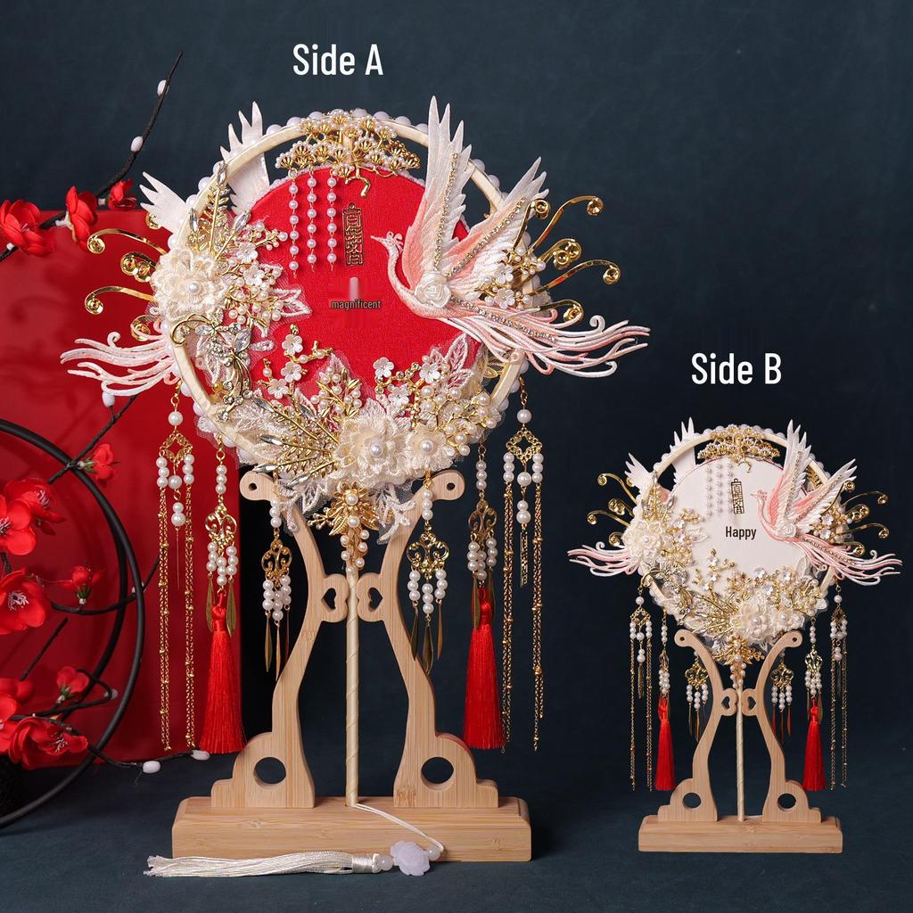 Double-Sided Xiuhua Round Fan DIY Kit - Wedding Gift for Brides, Finished Fan 2026 Edition
