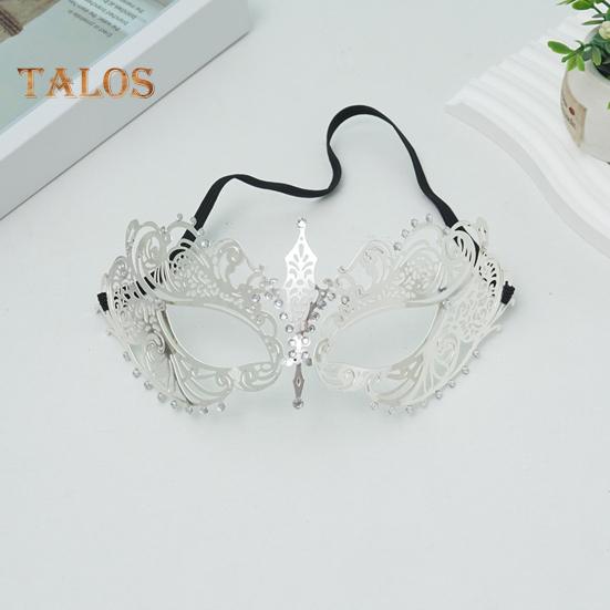 Masquerade Face Cushion Mardi Gras Masque Costume Metal Rhinestone Halloween Cosplay Eye Cushion for Carnival Stage Party Favors