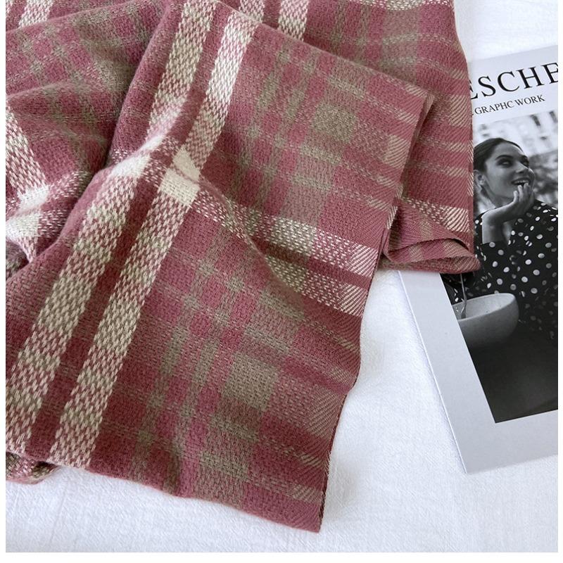 Warm Plaid Cashmere Shawl Poncho Winter Scarf Luxury Print Blanket Pashmina Wraps Bufanda with Tassel Casual