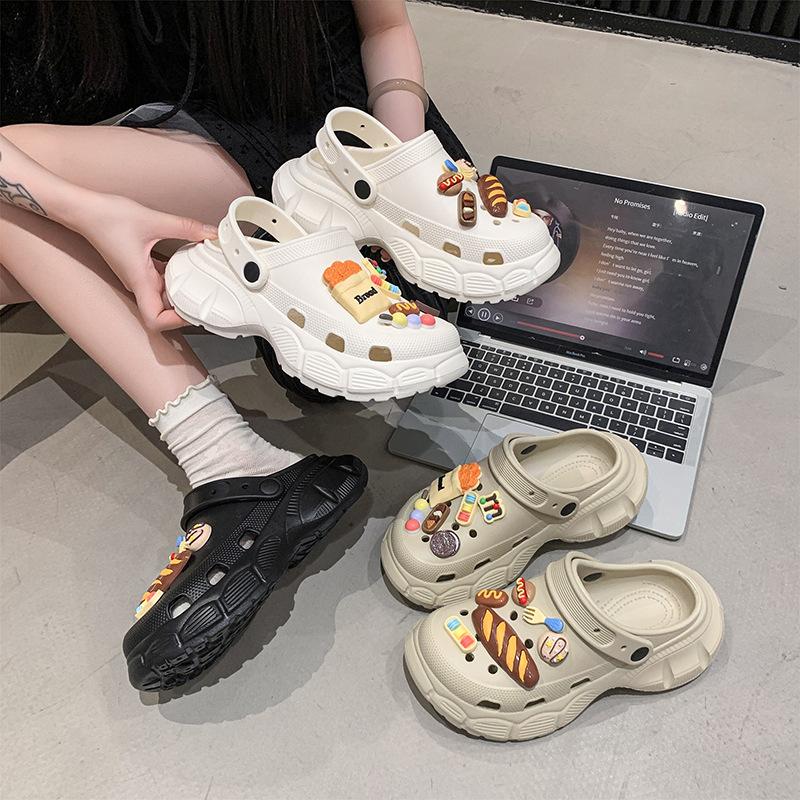 Hole shoes women's slippers summer bag head shoelaces and outer wear girls beach shoes eva sandals