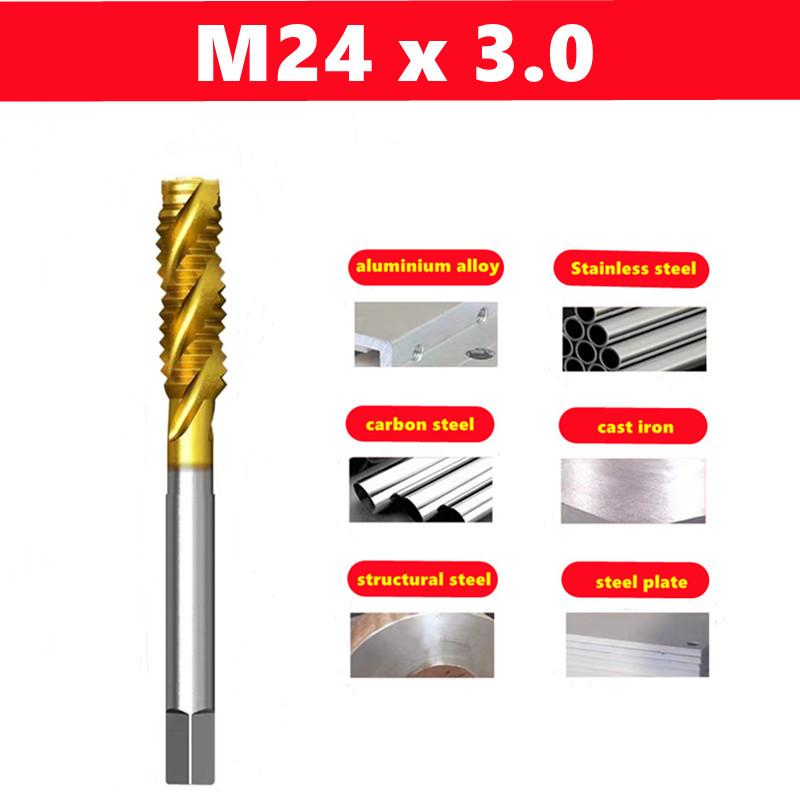 1pcs spiral groove machine tapM2-M36 HSS titanium coating , used for stainless steel internal thread tapping and drilling tools