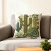 Yousheng Cactus Pattern Pillowcase Vivid Plant Printing Standard Size Pillow Cover with Hidden Zipper Home Decor