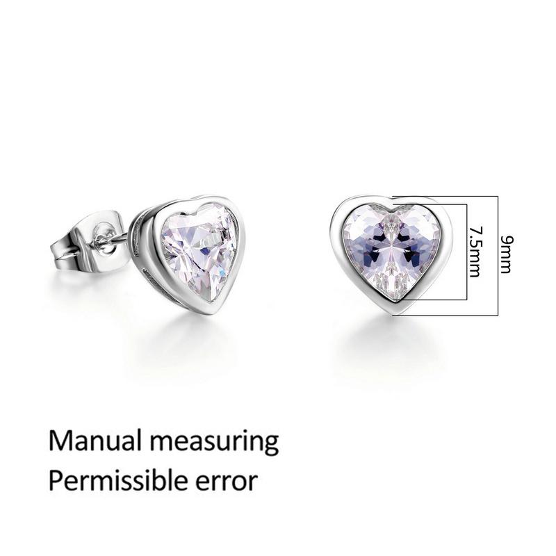 Love Earrings Zircon Micro-plated Rose Gold and White Gold Earrings Wedding Zircon Gift