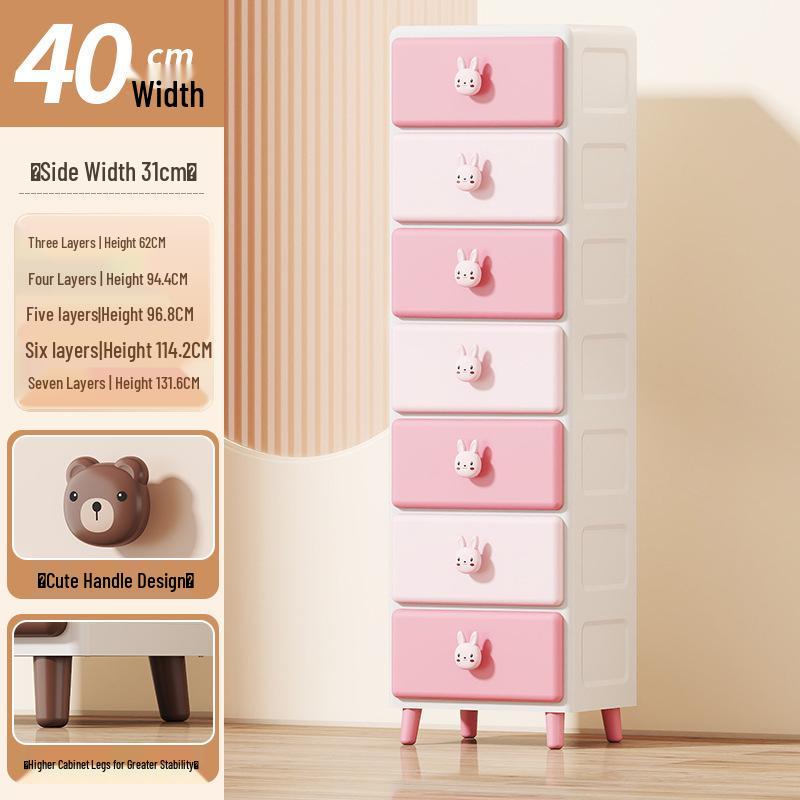 Children's Toy & Snack Storage Plastic Organizer Drawer Cabinet for Home Clothes