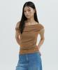 LUCIR ZU Convertible Drape Off-Shoulder Top (Brown)
