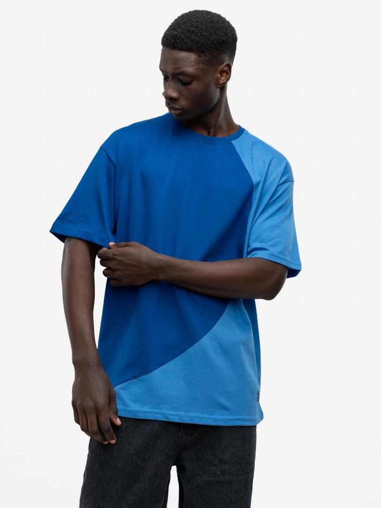 Men's Short Sleeve Oversize T-Shirt Blue / Light Blue GOOD LUCK Loopy M