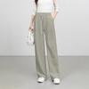 Cloud-Feel Velvet Elastic Waist Drawstring High-Waisted Wide-Leg Summer Pants