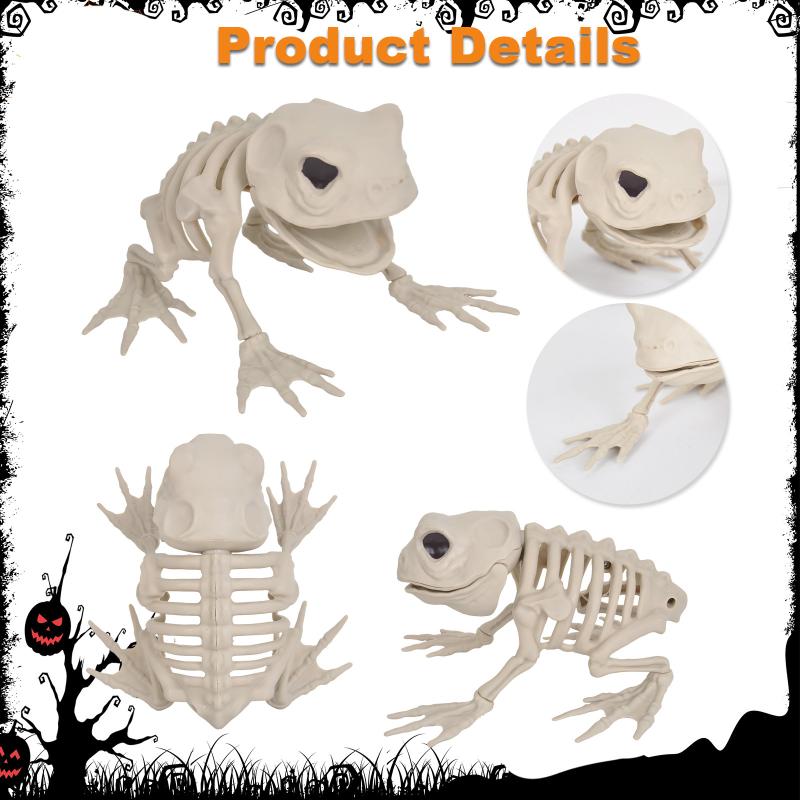 1 Peça Modelos de Animais Simulados Esqueleto Lobo SapoCorvo Esqueleto Decoração de Jardim Interno Externo Adereços de Decoração de Esqueleto de Halloween