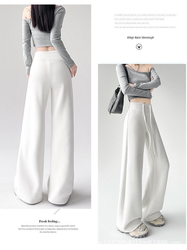 Women s Straight-Leg Flare Pants: Floor-Length, Spring/Autumn, Sports & Casual, Slimming, Wide-Leg, Good Drape.