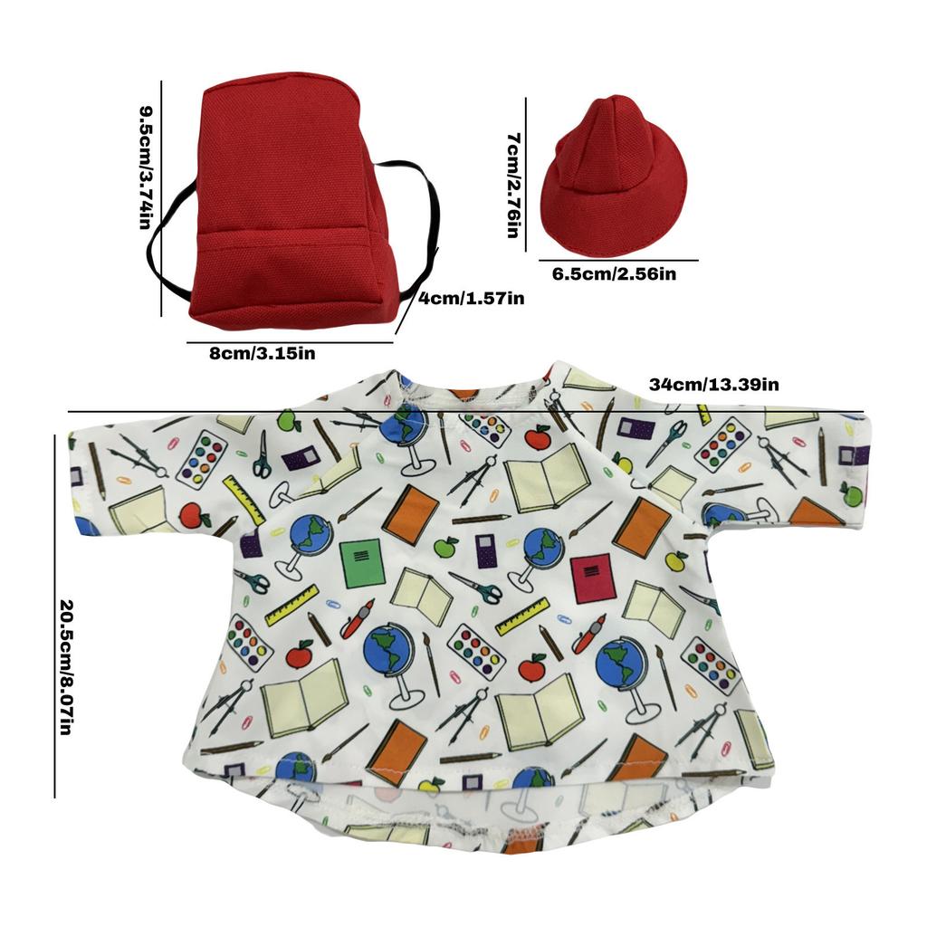 4pc Porch Goose Costume Set Printed Dress Hat Uv Resistant Fabric For 20 Inch Cement Goose Statues Back To School Garden Decor