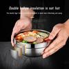 1Pcs 304 Stainless Steel Stainless Steel Bowl Double Layer Dish Container Durable Soup Rice Bowl