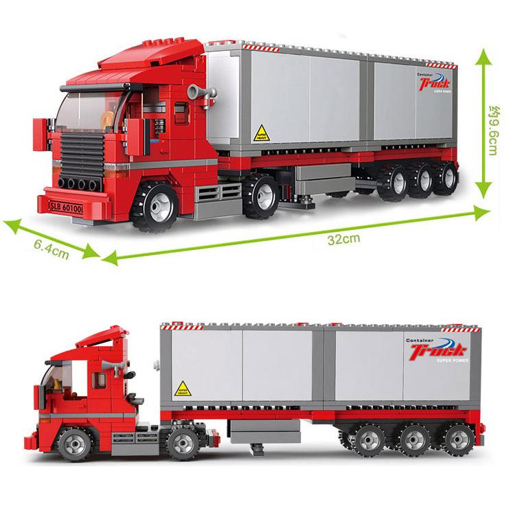 School Bus Truck Building Blocks City Vehicle Friends Wagon Lorry Cargo Van Race Car Transporter Models Sets Construction Toys