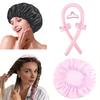 2pcs Heat Free Hair Curler Satin Silk Sleeping Cap Set Headwrap for Natural Curly Hair Long Hair Care Wave Sleeping Curling Tool