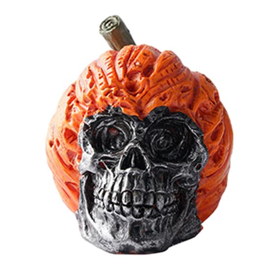 Yousheng Skeleton Pumpkin Ornaments, Resin Durable Halloween Decorations, Retro Dark Style Table Decor, for Party Window