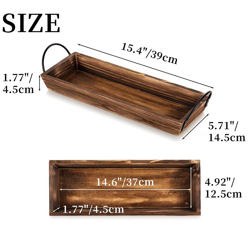 

1PC Tabletop Organization Home Storage Tray Country Style Decor With Handles Parties Storage Bins Farmhouse коричневый