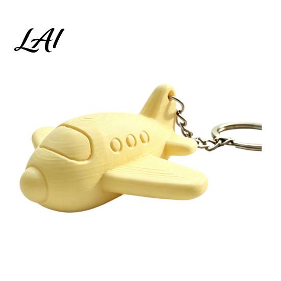 Tragbarer Rucksackanhänger 3D-gedruckter Flugzeug-Schlüsselanhänger Matt einfarbiges Flugzeug Auto Minimalistischer Schlüsselring Ring Schlüsselanhänger Anhänger für Rucksäcke Handtasche gelb