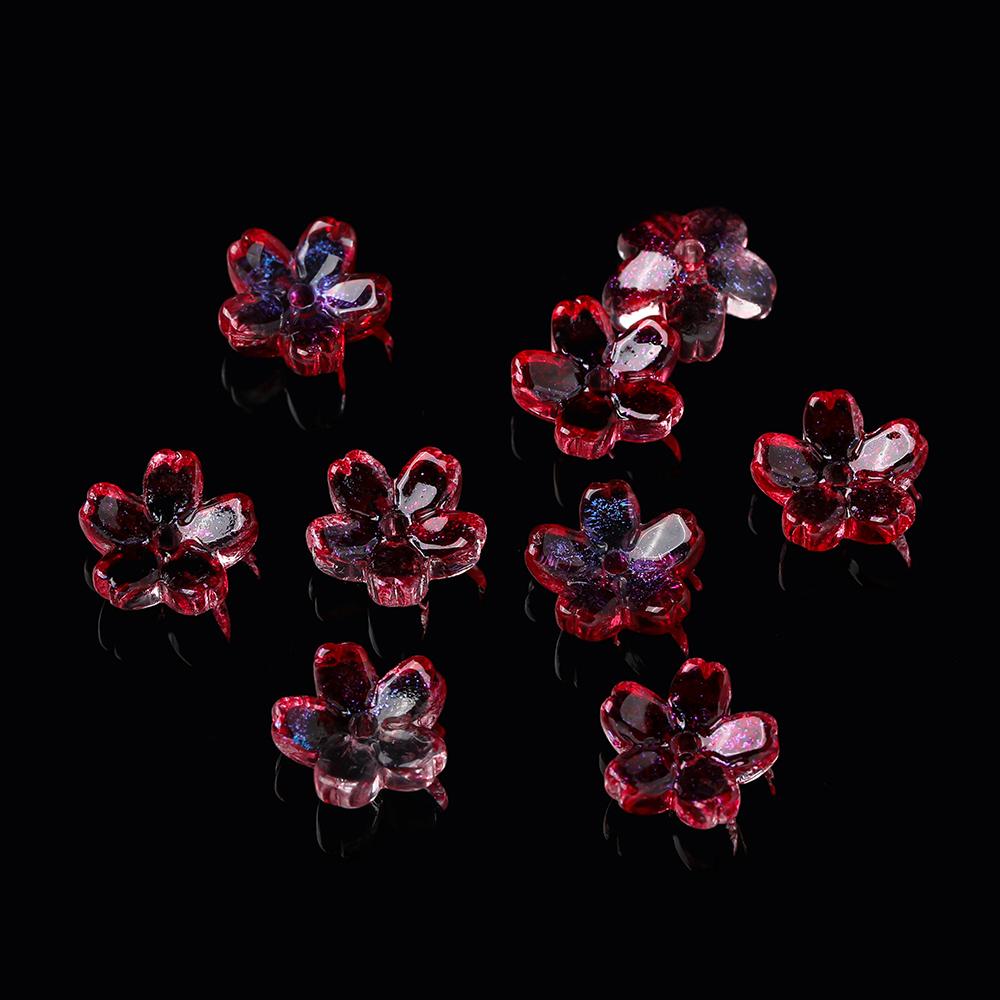 20 Stück/Los Bunte Sakura-Blüten-Lampwork-Perlenkappen Glas-Abstandshalterperlen für Schmuckherstellung DIY Haarnadelzubehör