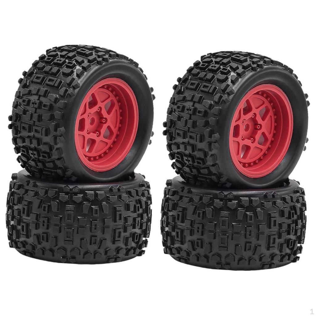 4 Pieces 1/18 RC Car Wheels and Tires Accessories Sturdy High Parts Replacement Part for