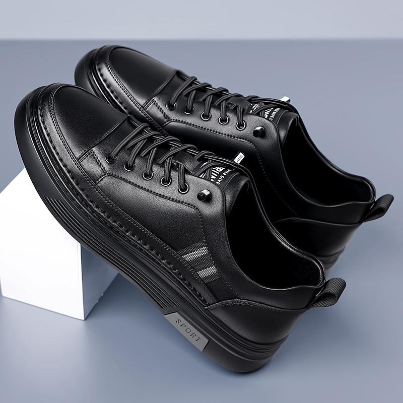 Fashion Fashionable New Minimalist White Men's Leather Casual Shoes Thick Soled Outdoor Hiking Shoes Men's Oxford Shoes Versatile