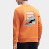 Fila Heritage Series Letter Pattern Round Neck Casual Fleece Pullover Sweatshirt Men Sweatshirt Jam-Orange F11M348222F-OR
