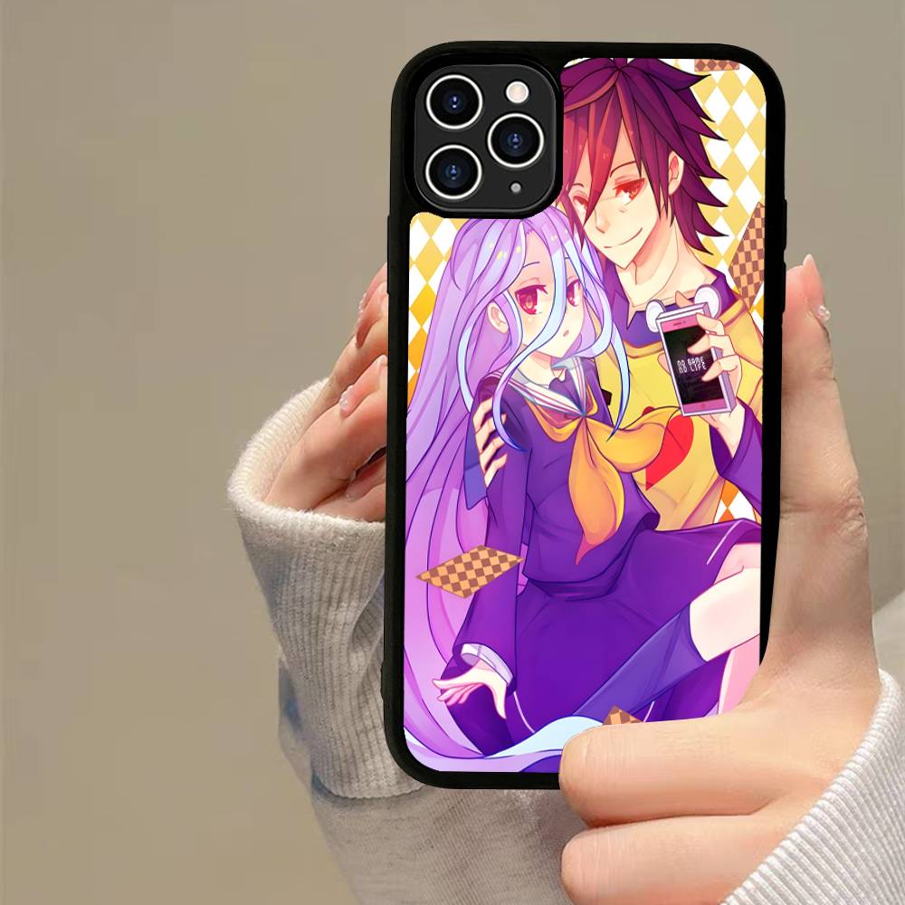 N-No Game No life Phone Case Silicone PC+TPU For For iPhone  11 12 13 14 15 16 Plus Pro Max Cover