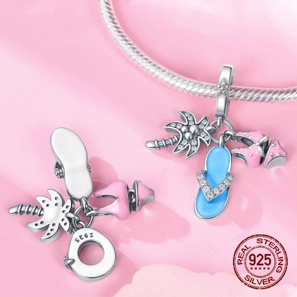 Copper Classic Purple Heart Shape Dragon Pegasus Butterfly Charms Beads Fit 3Mm Original Bracelet Diy Jewelry Gift