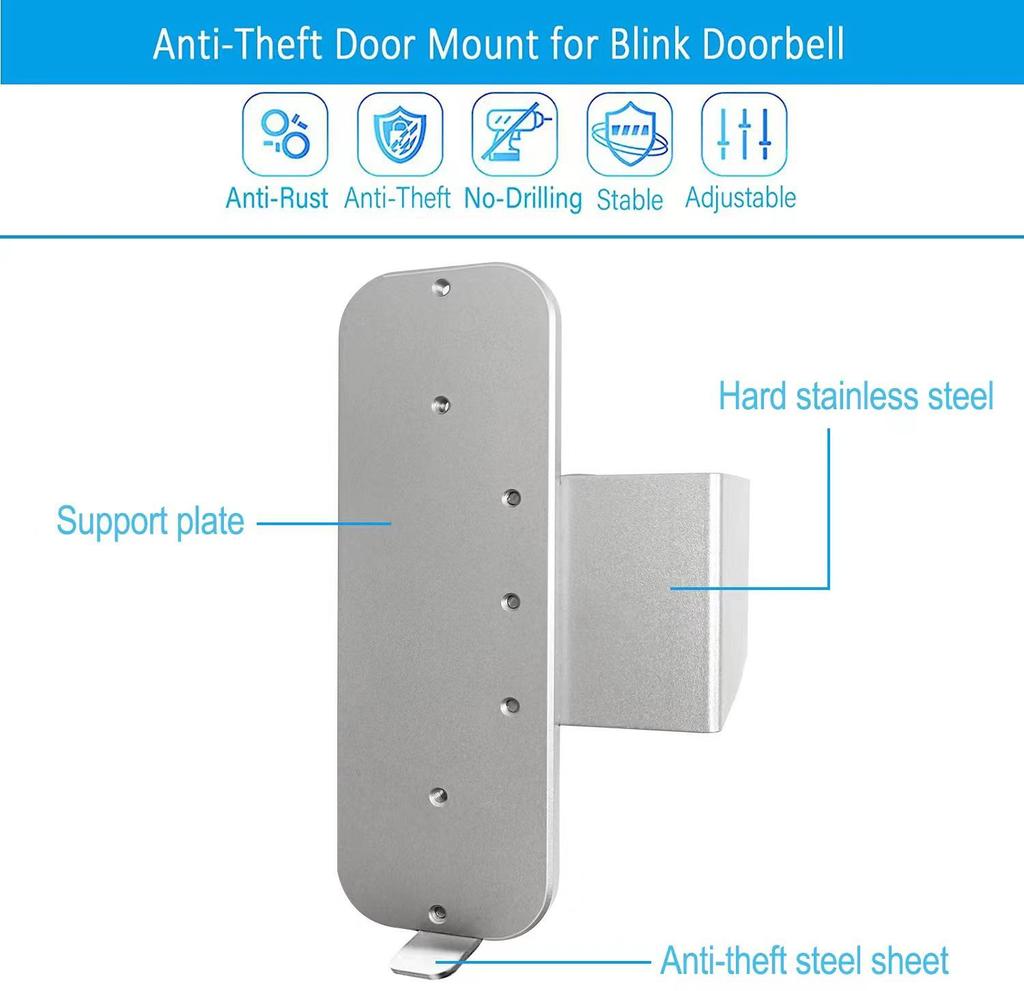 No-Punch Anti-Theft Metal Doorbell Mounting Bracket