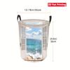 Collapsible Laundry Basket Large Round Waterproof Fabric Hamper Dirty Clothes Storage Bin Toy Organizer with Handles