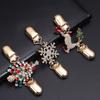 Pattern Christmas Tree Rhinestone Shawl Brooch Duck Clip Clasps Sweater Blouse Pin Cardigan Clip