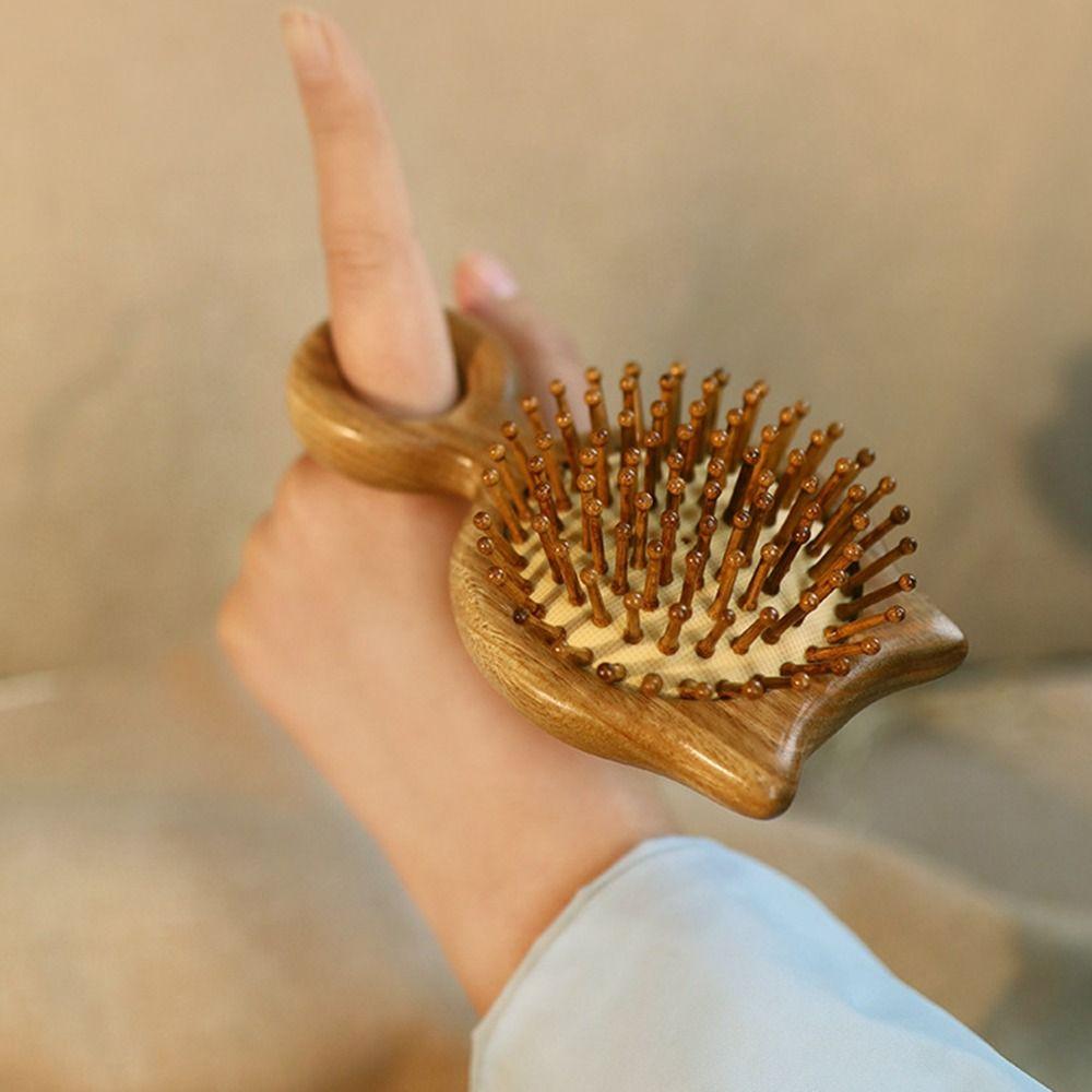 Sandalwood Hair Comb Wooden Paddle Cushion Hair Cute Massage Comb  Hairbrush