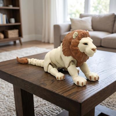 3D-gedruckte Löwenstatuen Kreative Löwenornamente Geschenke Gelenkige Löwenfigur für den Schreibtisch